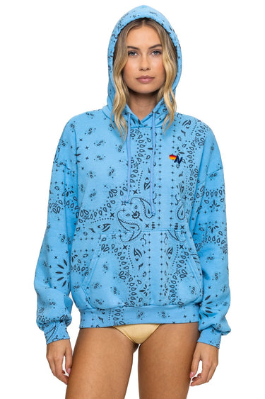 BANDANA RELAXED PULLOVER HOODIE - SKY