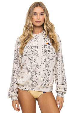 BANDANA RELAXED PULLOVER HOODIE - VINTAGE WHITE