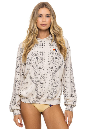 BANDANA RELAXED PULLOVER HOODIE - VINTAGE WHITE