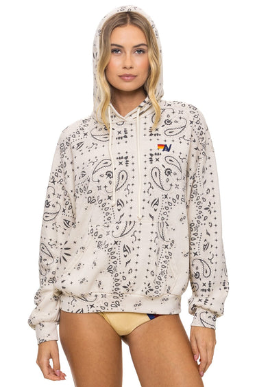 BANDANA RELAXED PULLOVER HOODIE - VINTAGE WHITE