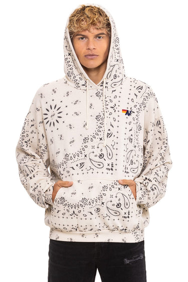 BANDANA RELAXED PULLOVER HOODIE - VINTAGE WHITE