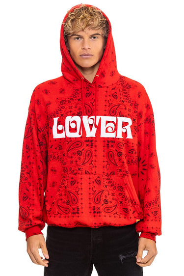BANDANA LOVER RELAXED PULLOVER HOODIE - RED