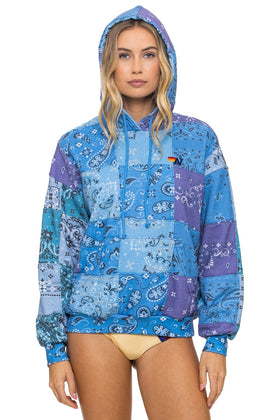 BANDANA QUILTED RELAXED PULLOVER HOODIE