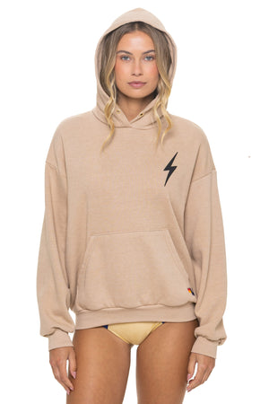 BOLT STITCH RELAXED PULLOVER HOODIE - SAND