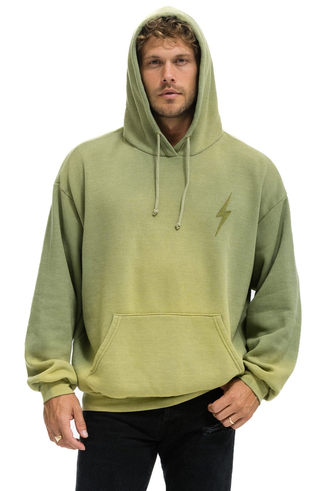 BOLT STITCH 2 RELAXED PULLOVER HOODIE - FADED ARMY - Aviator Nation