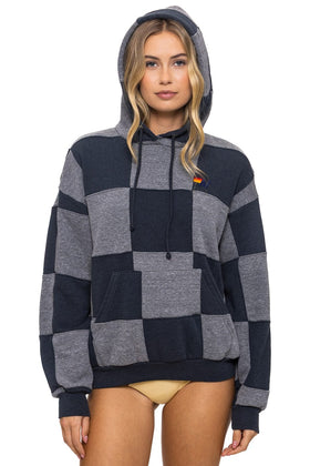 CHECK QUILT RELAXED PULLOVER HOODIE