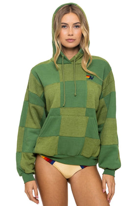 CHECK QUILT RELAXED PULLOVER HOODIE