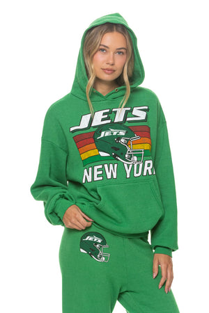 NEW YORK JETS HELMET RELAXED PULLOVER HOODIE - KELLY GREEN