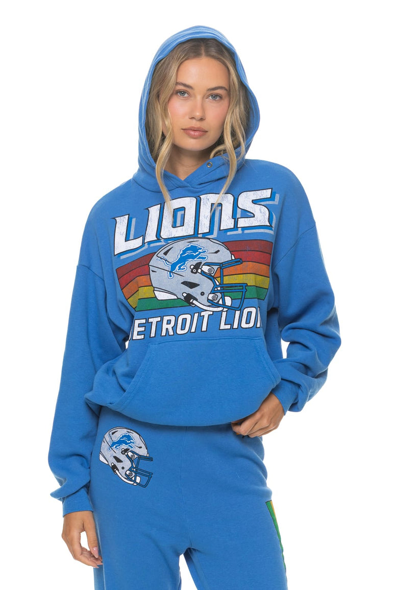DETROIT LIONS HELMET RELAXED PULLOVER HOODIE - COBALT