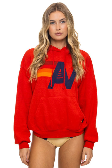 LOGO PULLOVER RELAXED HOODIE - RED