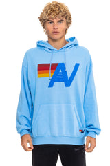 LOGO PULLOVER RELAXED HOODIE - SKY