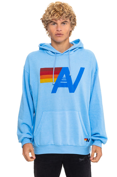 LOGO PULLOVER RELAXED HOODIE - SKY