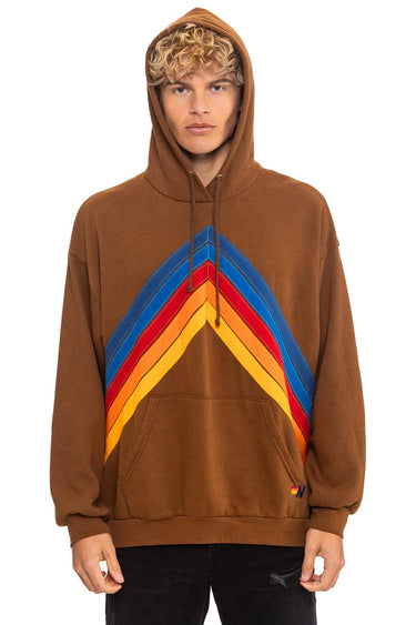 MOUNTAIN STITCH CHEVRON PULLOVER HOODIE RELAXED - CINNAMON