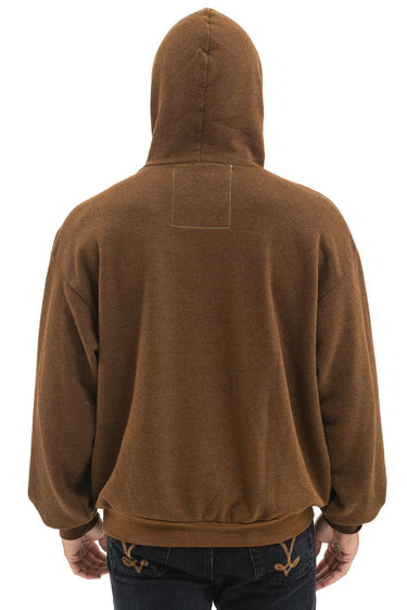 WAVE STRIPE 4 PULLOVER HOODIE RELAXED - CHOCOLATE // ESPRESSO