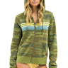 5 STRIPE HOODIE - CAMO // LIME AQUA