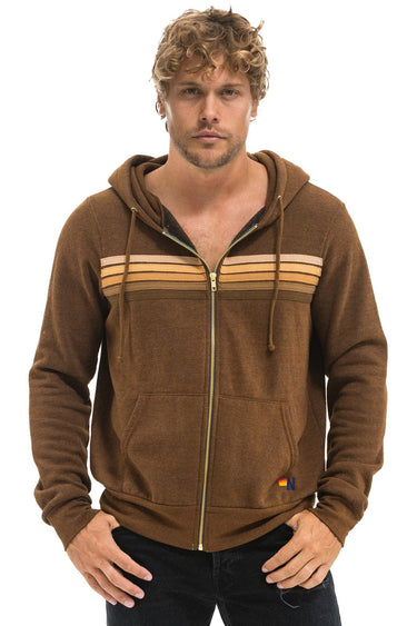 5 STRIPE HOODIE - CHOCOLATE // ESPRESSO
