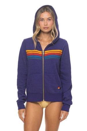 5 STRIPE HOODIE - DEEP PURPLE