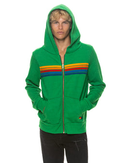 5 STRIPE HOODIE - KELLY GREEN
