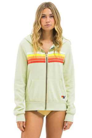 5 STRIPE HOODIE - LIME CREAM // WHITE NEON