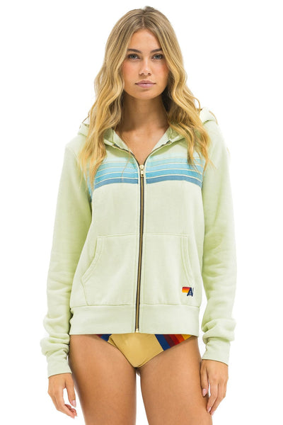 5 Stripe Hoodie Lime Cream & Seafoam | Aviator Nation
