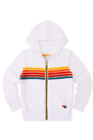 KID'S 5 STRIPE HOODIE - WHITE