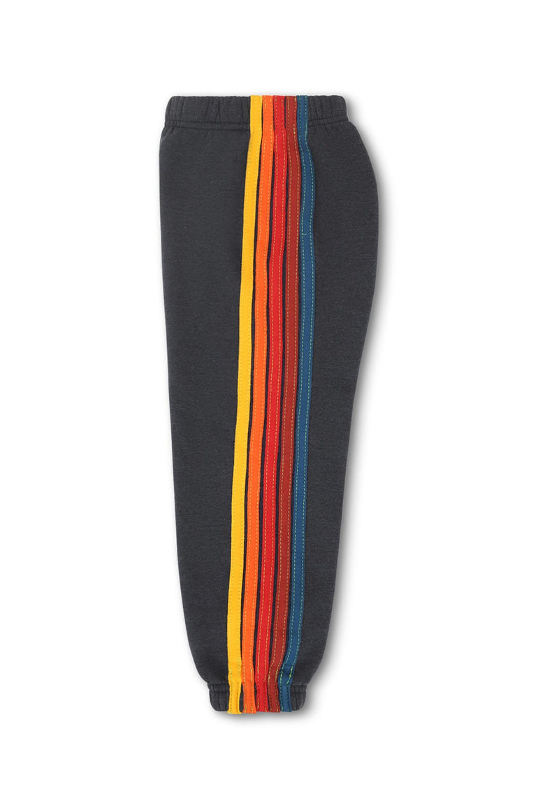 KID'S 5 STRIPE SWEATPANTS - CHARCOAL