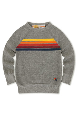 KID'S 5 STRIPE SWEATSHIRT - HEATHER GREY