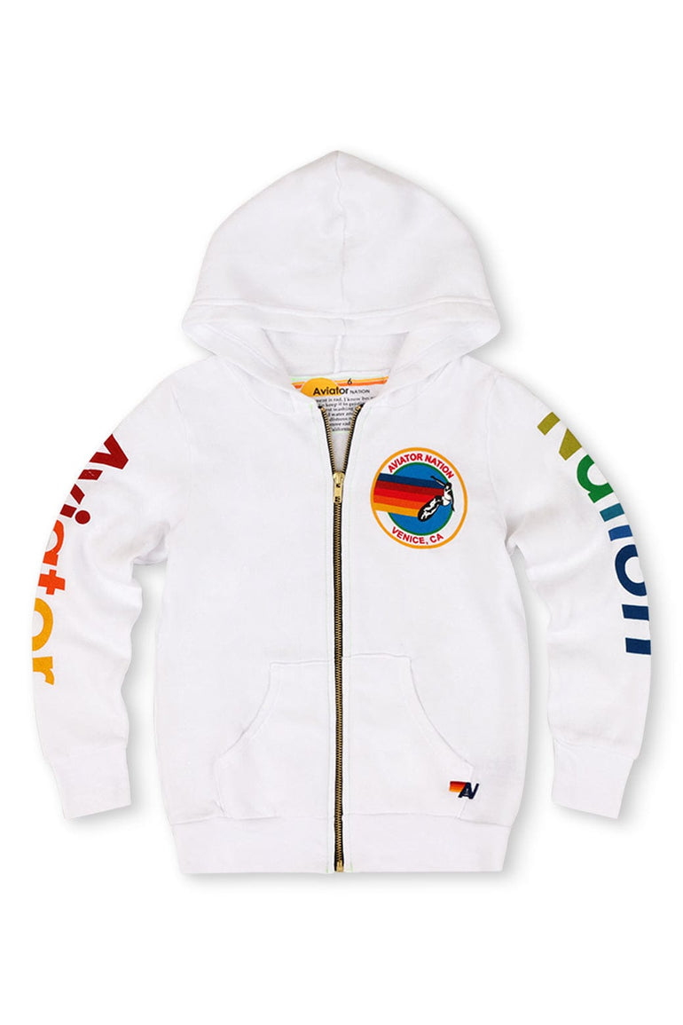 KID'S AVIATOR NATION VENICE ZIP HOODIE - WHITE