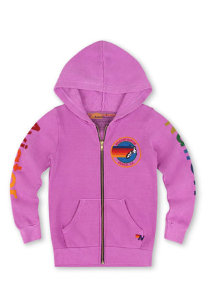 KID'S AVIATOR NATION ZIP HOODIE - NEON PURPLE