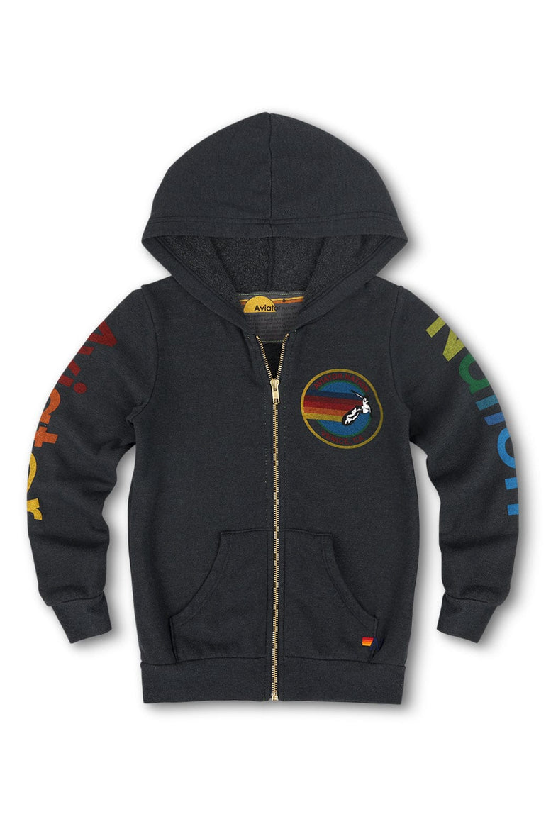 KID'S AVIATOR NATION VENICE ZIP HOODIE - CHARCOAL
