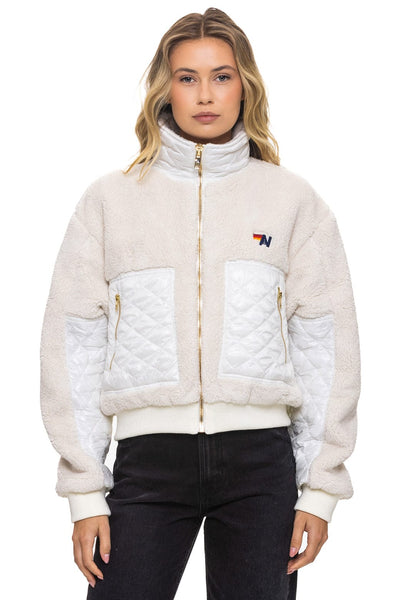 Teddy Full Zip Jacket Vintage White | Aviator Nation