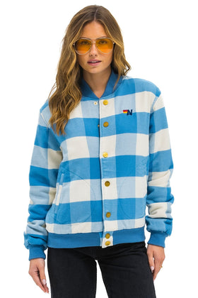 PLAID UNISEX VARSITY JACKET