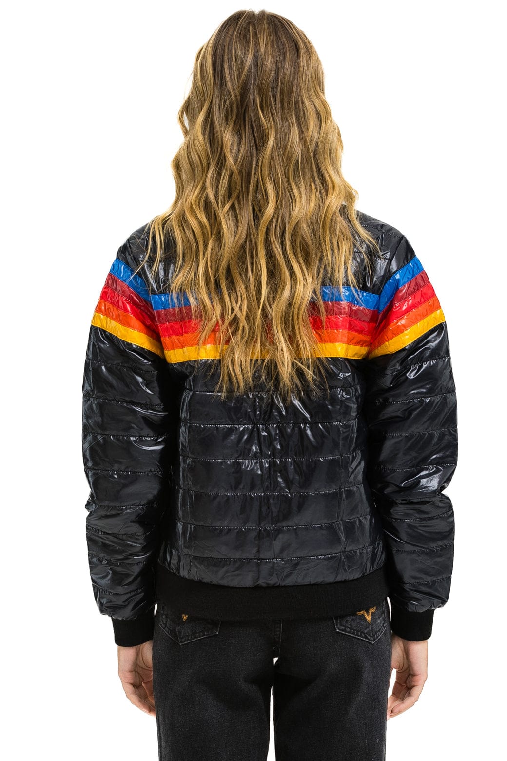 STRIPE JACKET GLOSSY BLACK – Aviator Nation - Main Image