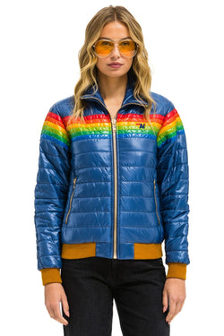 6 STRIPE JACKET -  GLOSSY DEEP BLUE