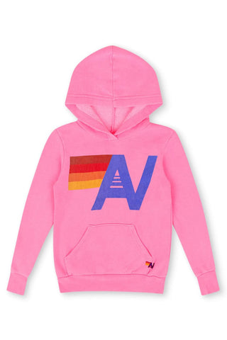 KID'S LOGO  PULLOVER HOODIE - NEON PINK