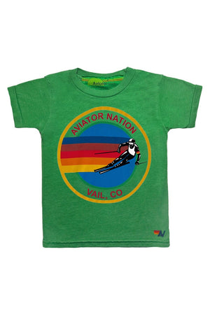 KID'S AVIATOR NATION VAIL TEE - KELLY GREEN