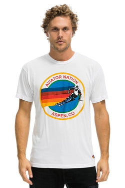 AVIATOR NATION ASPEN CREW TEE SHIRT - WHITE