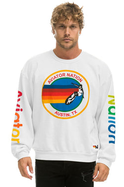 AVIATOR NATION AUSTIN CREW SWEATSHIRT - WHITE