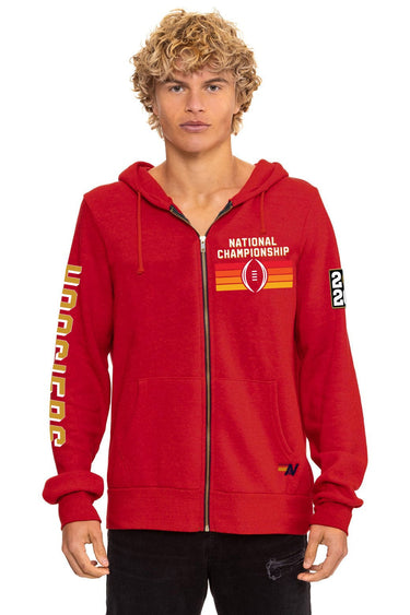 INDIANA UNIVERSITY CFP 2026 UNISEX ZIP HOODIE - CRIMSON