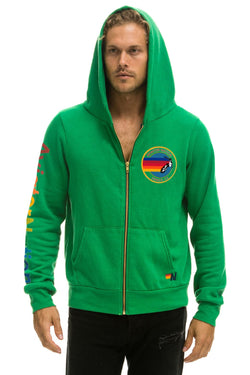 AVIATOR NATION ZIP HOODIE - KELLY GREEN