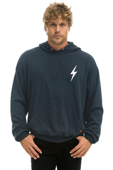 BOLT STITCH RELAXED PULLOVER HOODIE - CHARCOAL