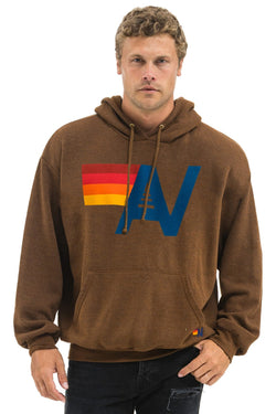 LOGO PULLOVER RELAXED HOODIE - CHOCOLATE