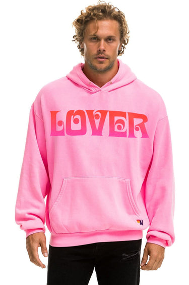 LOVER RELAXED PULLOVER HOODIE - NEON PINK