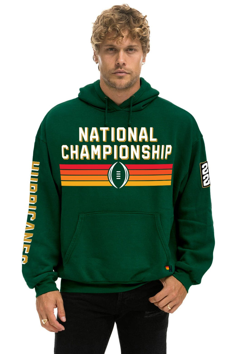 UNIVERSITY OF MIAMI CFP CHAMPIONS 2026 RELAXED PULLOVER HOODIE - MIAMI GREEN