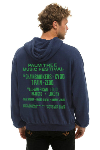 Palm Tree Festival Montecito 2026 Pullover Hoodie Navy - men's back
