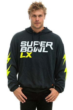 SUPER BOWL 2026 BOLT RELAXED PULLOVER HOODIE - CHARCOAL