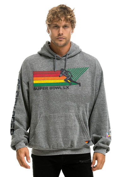 SUPER BOWL 2026 RELAXED PULLOVER HOODIE - HEATHER GREY