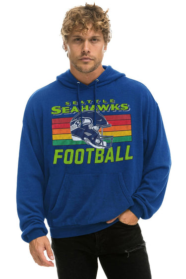 SEATTLE SEAHAWKS HELMET RELAXED PULLOVER HOODIE - ROYAL