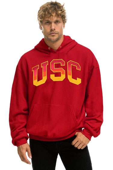 UNIVERSITY OF SOUTHERN CALIFORNIA BOLT PULLOVER HOODIE RELAXED - CARDINAL