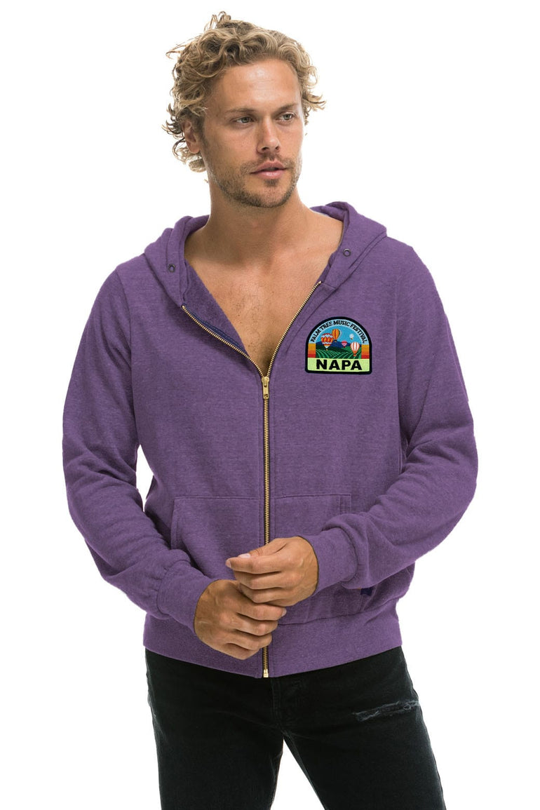 PALM TREE FESTIVAL NAPA 2026 ZIP HOODIE - GRAPE